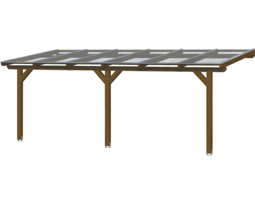 Holzcarport mit transparentem Dach
