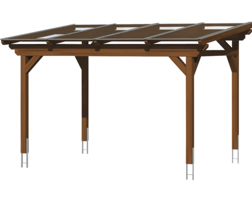 Holzpergola mit transparentem Dach für den Garten