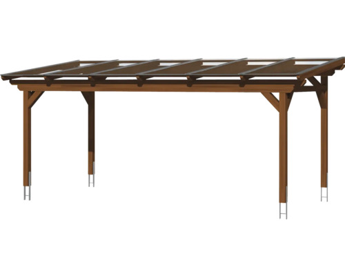 Holz Carport mit flachem Dach