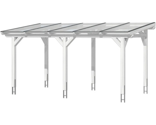 Freistehendes Carport aus Holz mit Glasdach