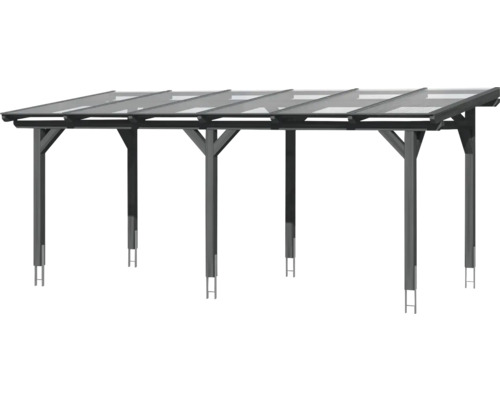 Carport aus Holz mit transparentem Dach