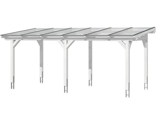 Holzcarport mit lichtdurchlässigem Dach