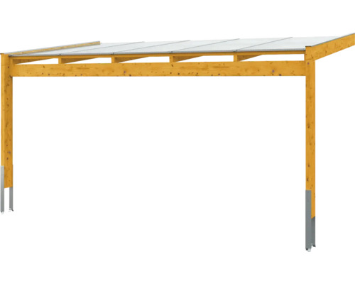 Holzcarport mit durchsichtigem Dach