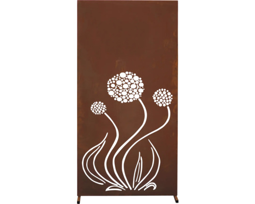 Sichtschutzwand Blume 185x95 cm braun-rost