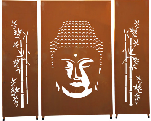 Sichtschutzwand Buddha 112x180 cm, rost