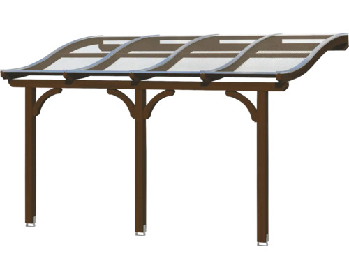 Holzcarport mit geschwungenem Dach für den Außenbereich