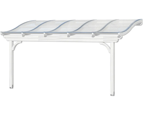 Überdachung mit gewelltem, transparentem Dach