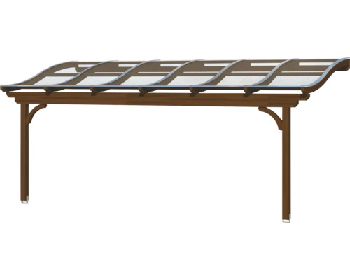 Holzpergola mit gewelltem Dach