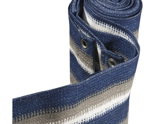 Rollo mit Wind- und Sichtschutz aus Kunststoffgewebe mit Ösen