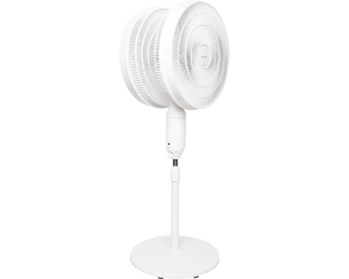 Weißer Standventilator mit zwei Rotoren