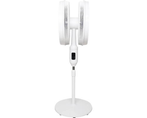 Weißer Standventilator mit zwei Ventilatoren