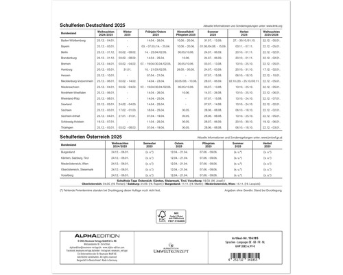 Schulferien Deutschland und Österreich 2025 als Übersicht