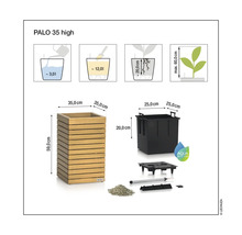 Diagramm des Pflanzgefäßes Palo 35 high mit Maßangaben