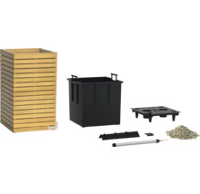 Holz Pflanzgefäß mit Zubehör