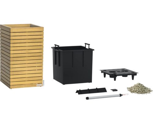 Holz Pflanzgefäß mit Zubehör