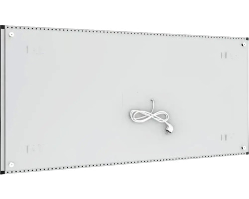 Rückansicht eines Infrarot-Heizpaneels mit Netzkabel