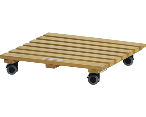 Rolluntersetzer Lechuza 37 cm Holz braun Pflanzenroller aus Holz mit Rollen