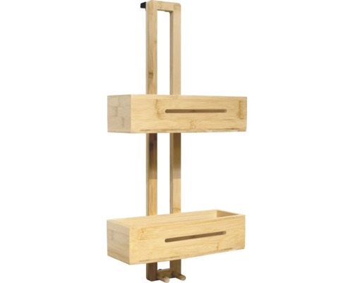 Badezimmerregal aus Bambus mit zwei Ablageflächen