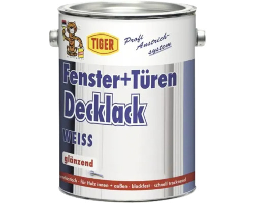 Dose mit weißem, glänzendem Fenster und Türen Decklack