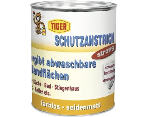 Tiger Schutzanstrich seidenmatt farblos 750 ml Dose Tiger Schutzanstrich für scheuerbeständige und atmungsaktive Wandflächen