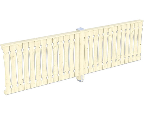 Holzzaun mit dekorativen Ausschnitten für den Garten