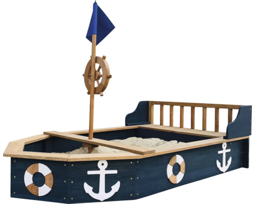 Sandkasten Boot Doris axi 90 x 153 cm Holz schwarz braun