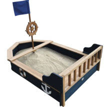Sandkasten Boot Doris axi 90 x 153 cm Holz schwarz braun