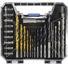 Bohrer- und Bit-Set in transparenter Kunststoffbox