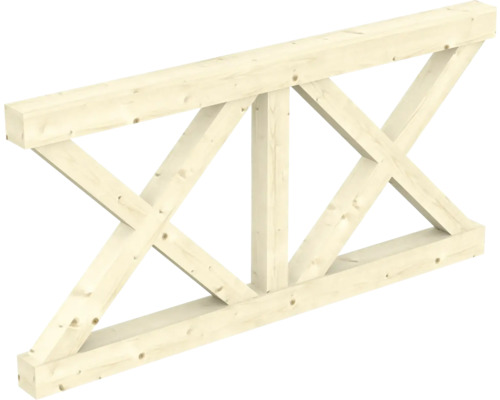 Brüstung Andreaskreuz SKAN HOLZ 170 x 84 cm, Leimholz, natur Holzfachwerk für den Hausbau