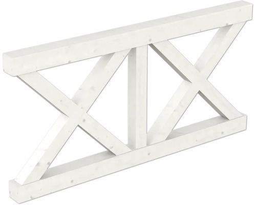 Weißer Holzbinder mit Kreuzstreben