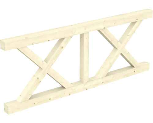 Brüstung Andreaskreuz SKAN HOLZ 220 x 84 cm, Leimholz, natur Holzkonstruktion für den Bau