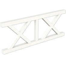 Weiße Holztreppe mit X-förmigem Design