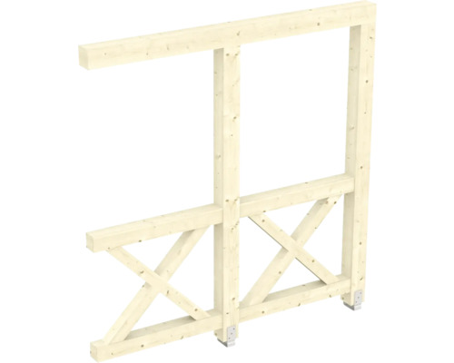 Seitenwand Andreaskreuz SKAN HOLZ 205 x 199 cm, Leimholz, natur Holzrahmenkonstruktion mit Verstrebungen