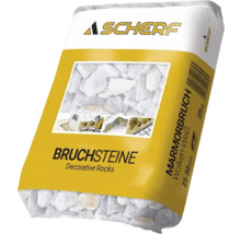 Scherf Marmor Bruchsteine Wolkenweiß 25-50 mm, 25 kg Sack