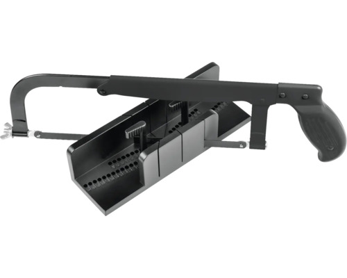 Windhager Zuschnitt-Set Gehrungslade mit Säge Schwarz Handsäge mit Gehrungslade