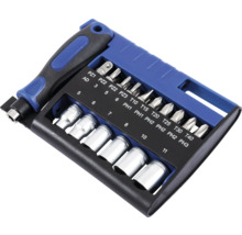 Bit- und Steckschlüsselsatz mit Schraubendrehergriff