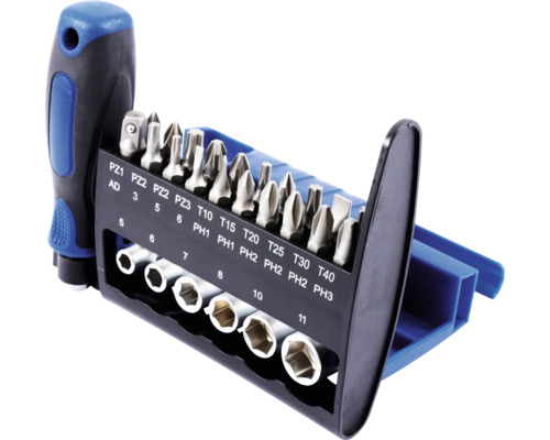 Schraubendreher Set mit verschiedenen Bits und Aufsätzen