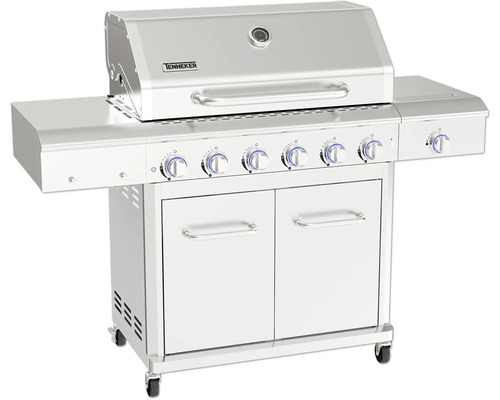 Gasgrill TENNEKER Silverstar TG-6 mit 6 Brenner + Infrarot-Seitenbrenner, gusseiserner Grillrost, rostfreie Edelstahl-Konstruktion Gasgrill TENNEKER Silverstar TG-6 mit 6 Brenner + Infrarot-Seitenbrenner, gusseiserner Grillrost, rostfreie Edelstahl-Konstruktion