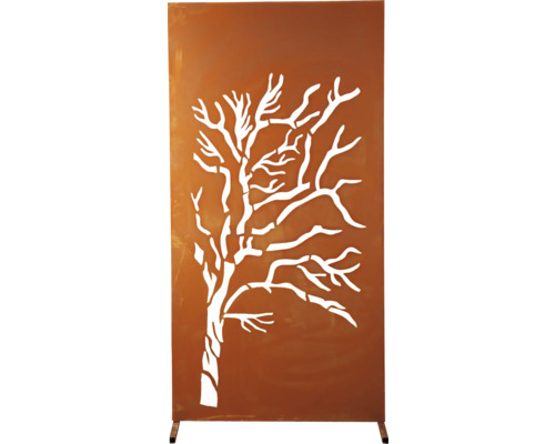 Sichtschutzwand mit Baum-Motiv für den Garten