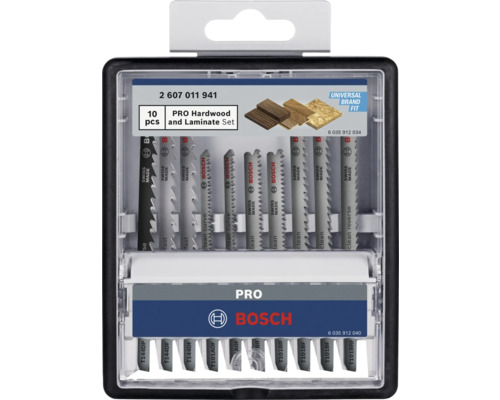 Bosch Stichsägeblätter Set für Hartholz und Laminat, 10 Stück