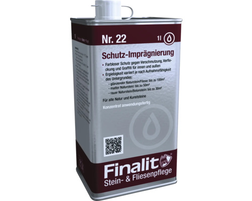 Schutz-Imprägnierung Finalit Nr. 22 1 Liter Finalit Schutz Imprägnierung für Natur- und Kunststeine, 1 Liter