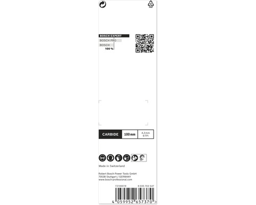 Bosch Expert Produktverpackung mit Informationen zu Material, Größe und Sicherheitsvorkehrungen.