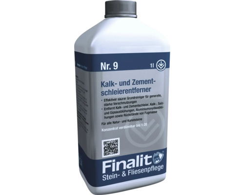Kalk- und Zementschleierentferner Finalit Nr. 9 1 Liter Finalit Nummer 9 Kalk- und Zementschleierentferner in einer Ein-Liter-Flasche