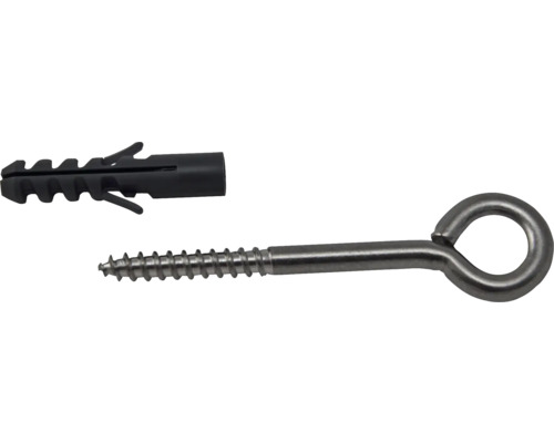 Kunststoffdübel und Ösenschraube