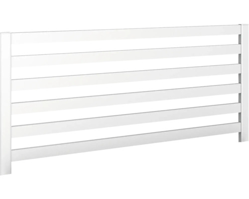 Gitter 398,3 cm x 91,1 cm silber Holzzaun mit horizontalen Latten für den Garten