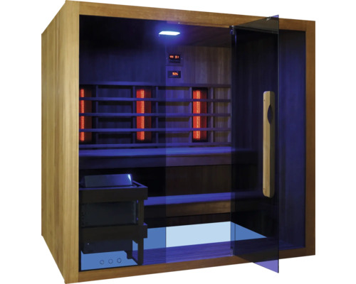 Infrarotsauna mit Glaselementen und digitaler Anzeige