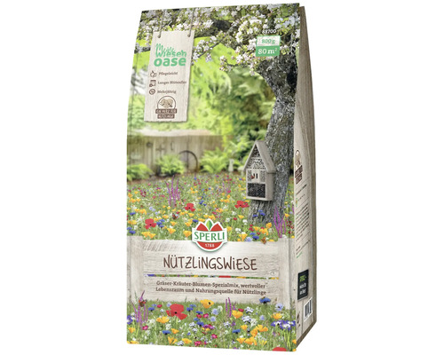 Blumenwiesensamen 'Sperli's Nützlingswiese' 0,8 kg / 80 m² Samenpackung Nützlingswiese mit Gräser-, Kräuter- und Blumensamenmischung