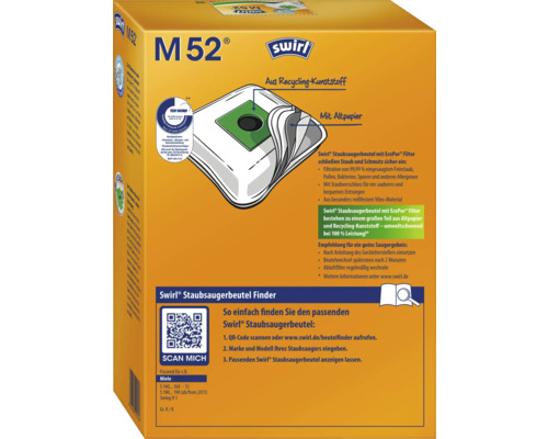 Swirl M 52 Staubsaugerbeutel Verpackung