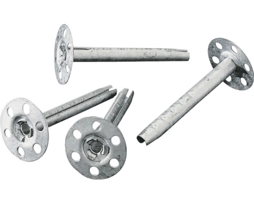 Mehrere Dämmstoffdübel mit Metallschaft und Teller