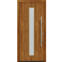 Holztür mit Glaseinsatz und Metallgriff